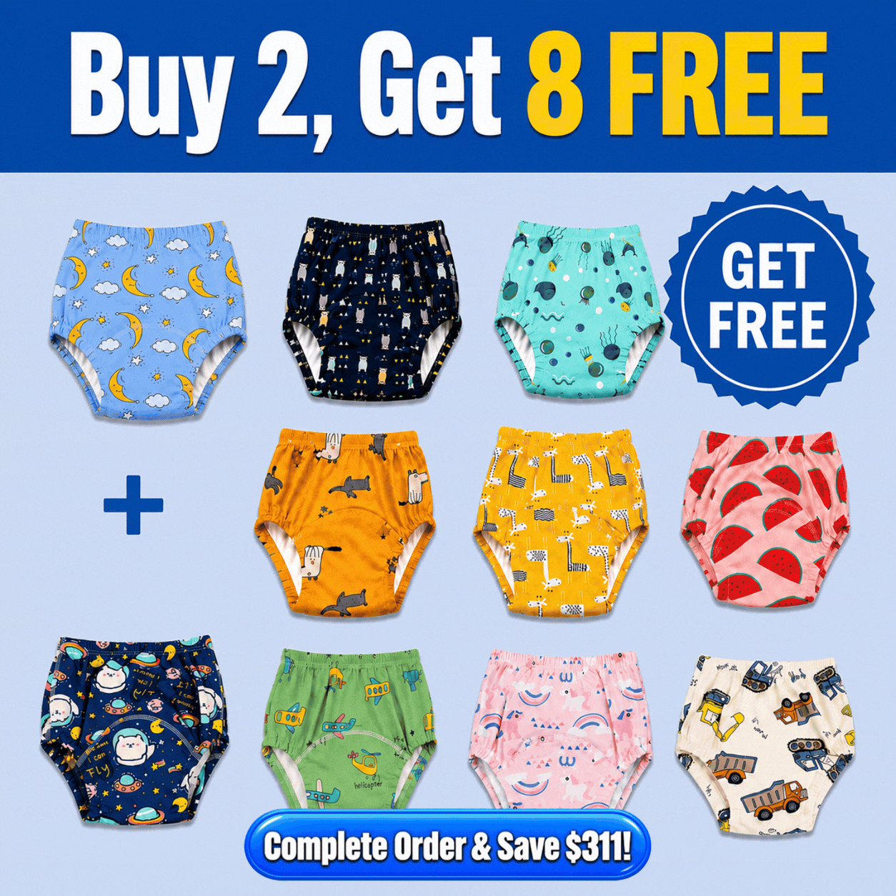 Potty Ready Underwear™ (Buy 2, Get 8 FREE!)