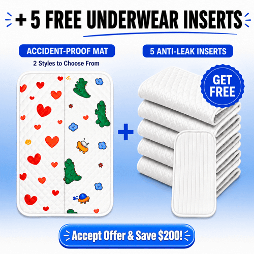 Potty Ready™ Accident-Proof Mat (+ 5 FREE Underwear Inserts!)